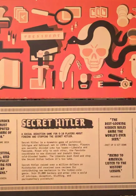 Closeup of Secret Hitler Gameboard
